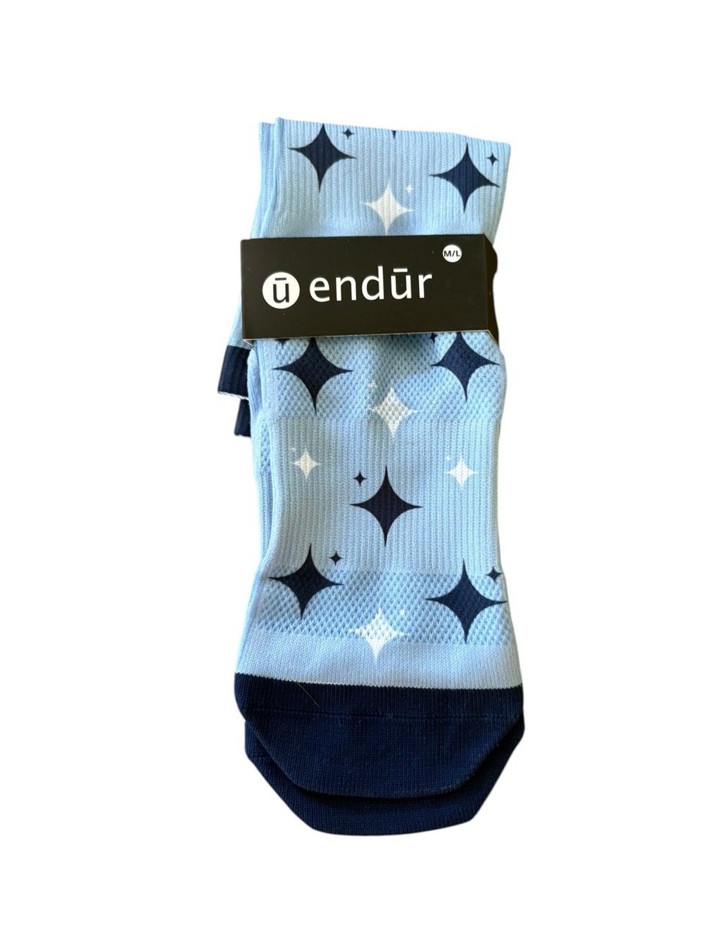 Endūr Goddess Run Custom Performance Crew Socks M/L NWT Blue